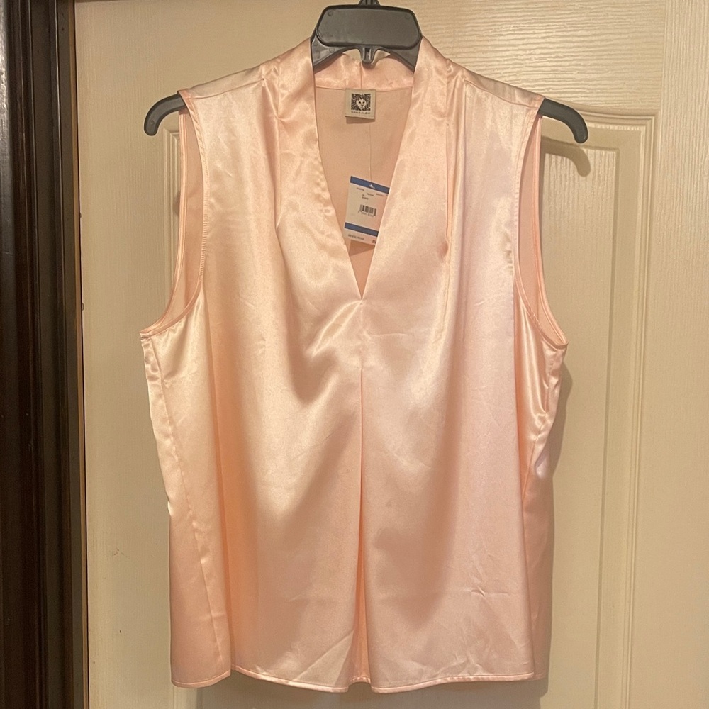 Anne Klein Soft Pink Satin Top